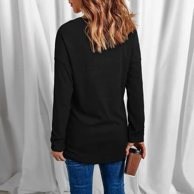 2023 Fall Thin Long Sleeve Pullover T Shirt For Women