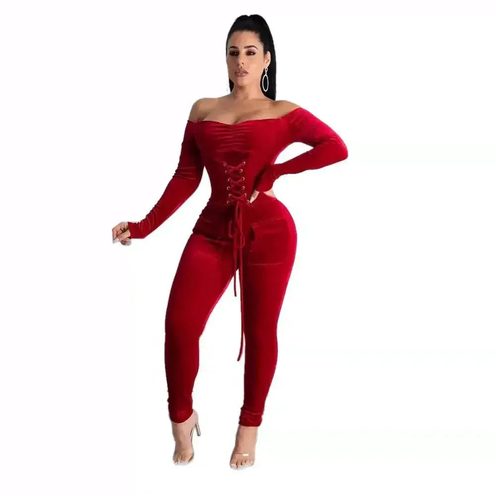 Sleek Slash Neck Jumpsuit Chic And Sexy Womens Romper