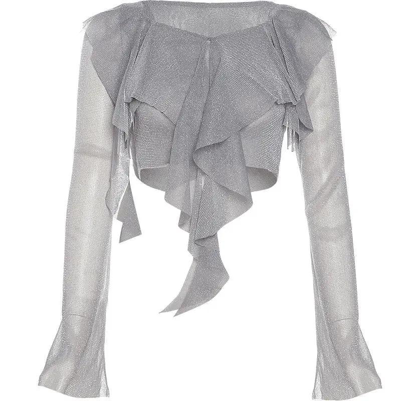 French Ruffles Patchwork T Shirt Trendy Urban Streetwear