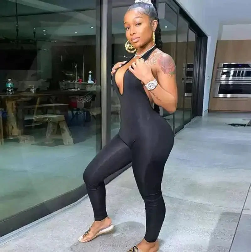Backless Bodysuit Romper Stylish Party Outfit With Edgy Look