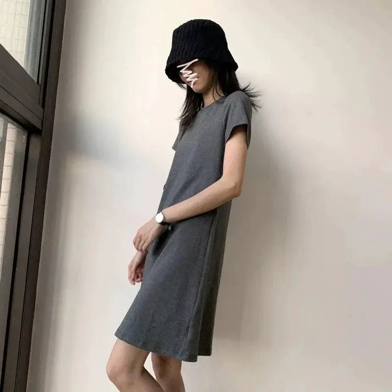 High Waist Korean Cotton Dress Fresh Style Casual Look
