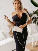 European and American Style Sexy V-neck Tube Top Dress