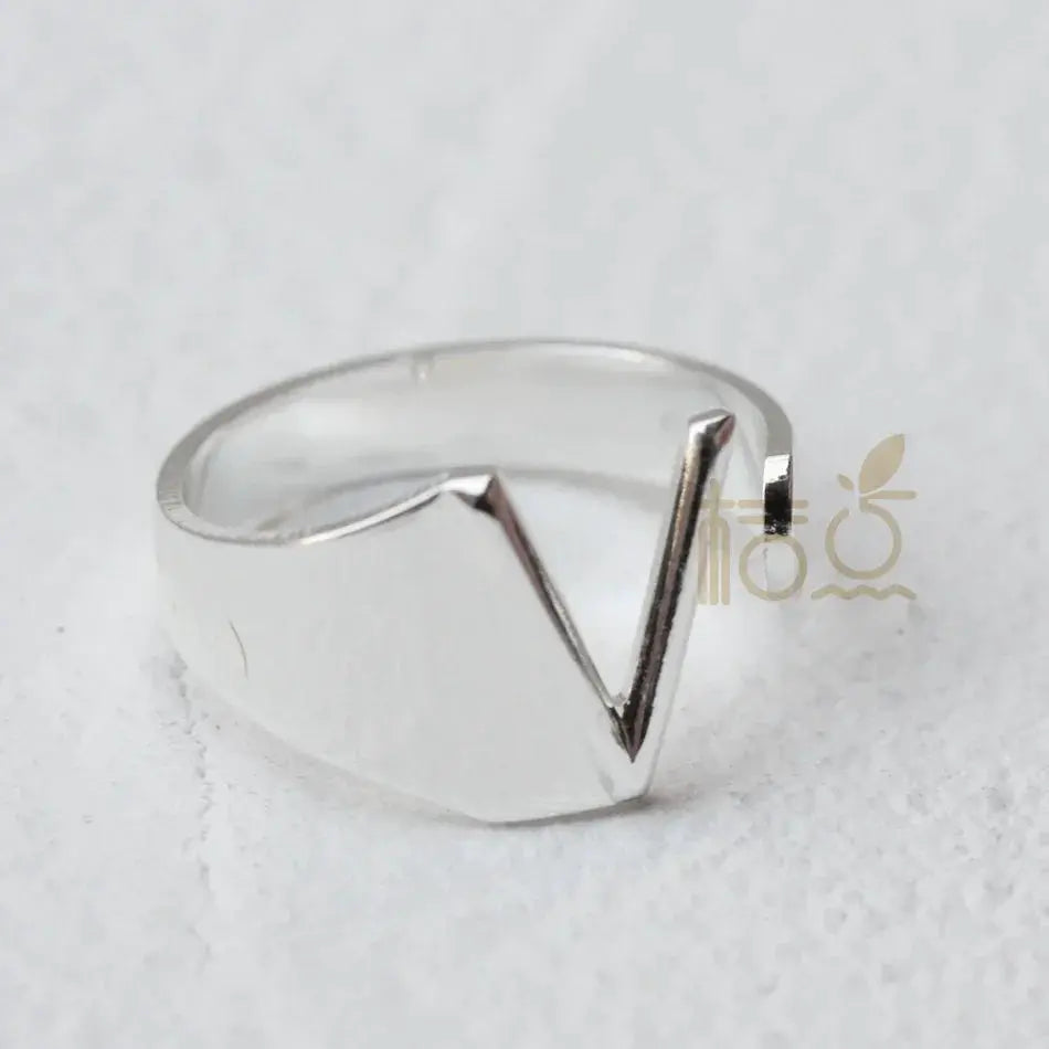 DIY Personalized Silver Letter Ring For Ornament Accessories