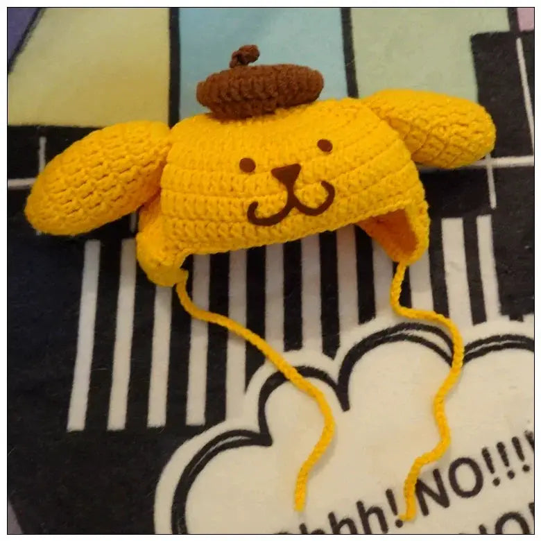 Sanliou Pom Pom Purin Disguise Cap Handmade Cat Headdress