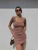 Elegant Pleated Dress For Women Summer