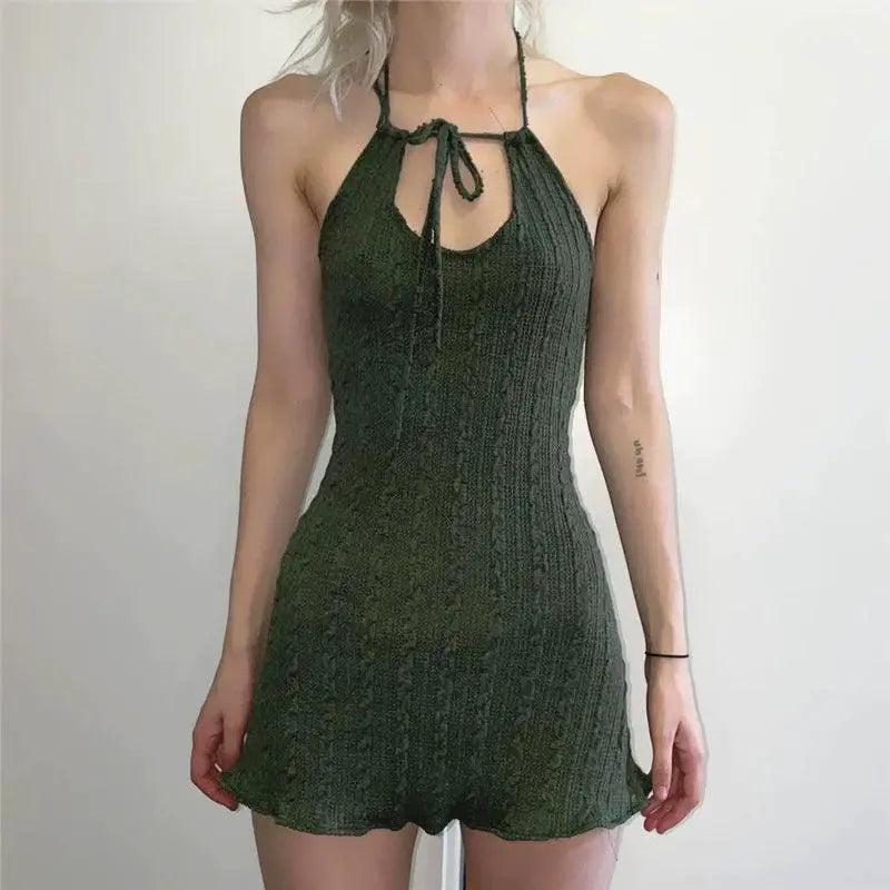 Msyoucan Cable Stitch Dress Vintage V Neck Witch Style