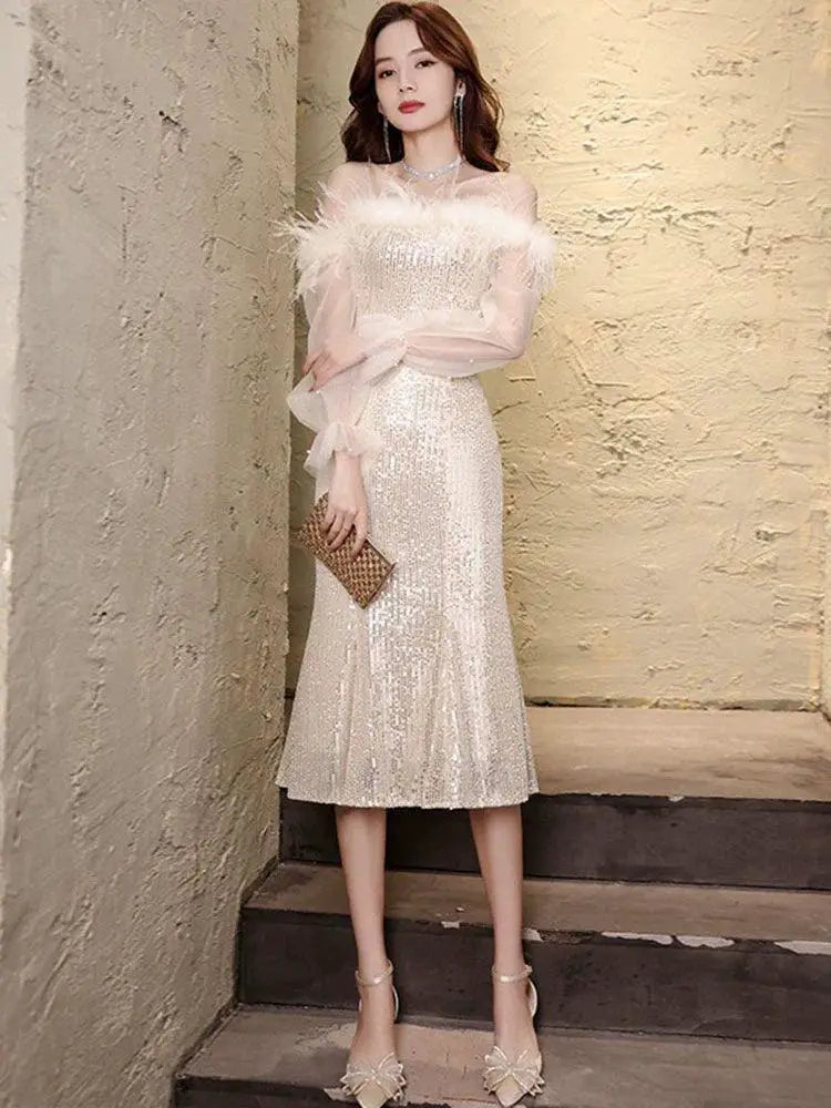 Exquisite Evening Dress Luxury Fashion Statement Gown
