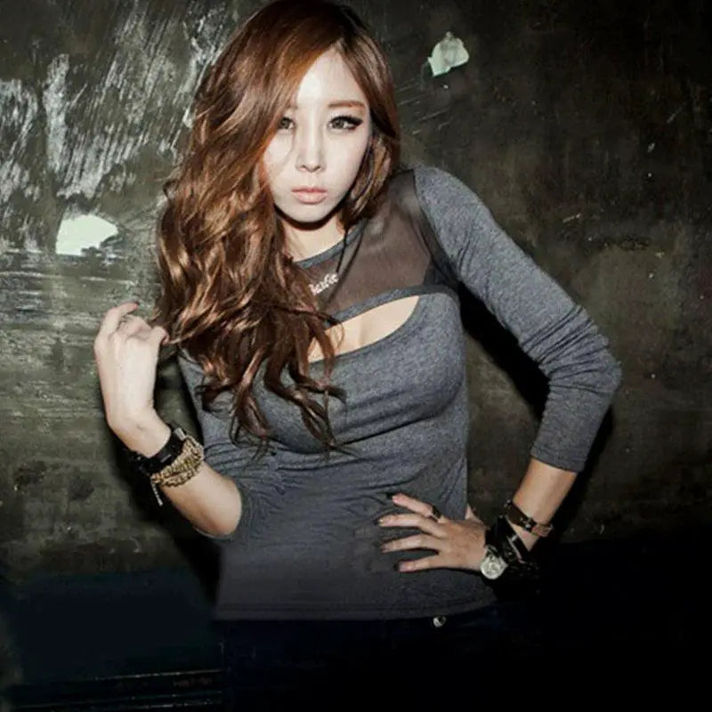 Internet Celebrity Modal Long Sleeve Streetwear T Shirt Sexy