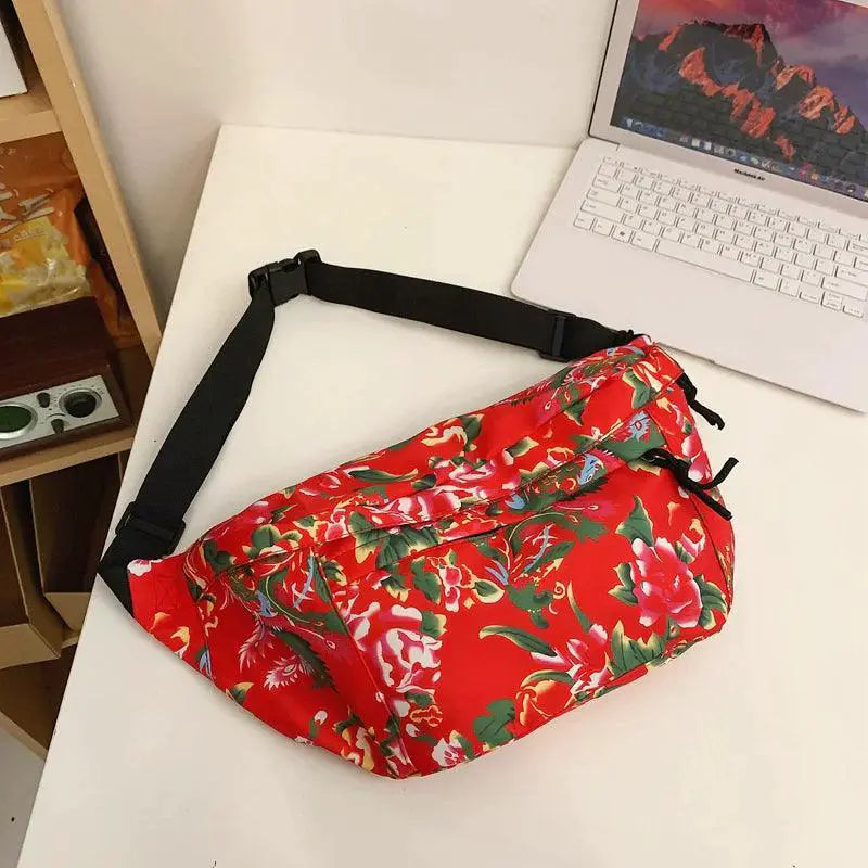 Floral Chinese Chest Bag Foldable Stylish Fashion Accessory