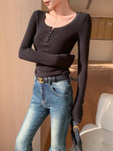 Khaki Knit Women Top: Stylish Spring Fashion Essential