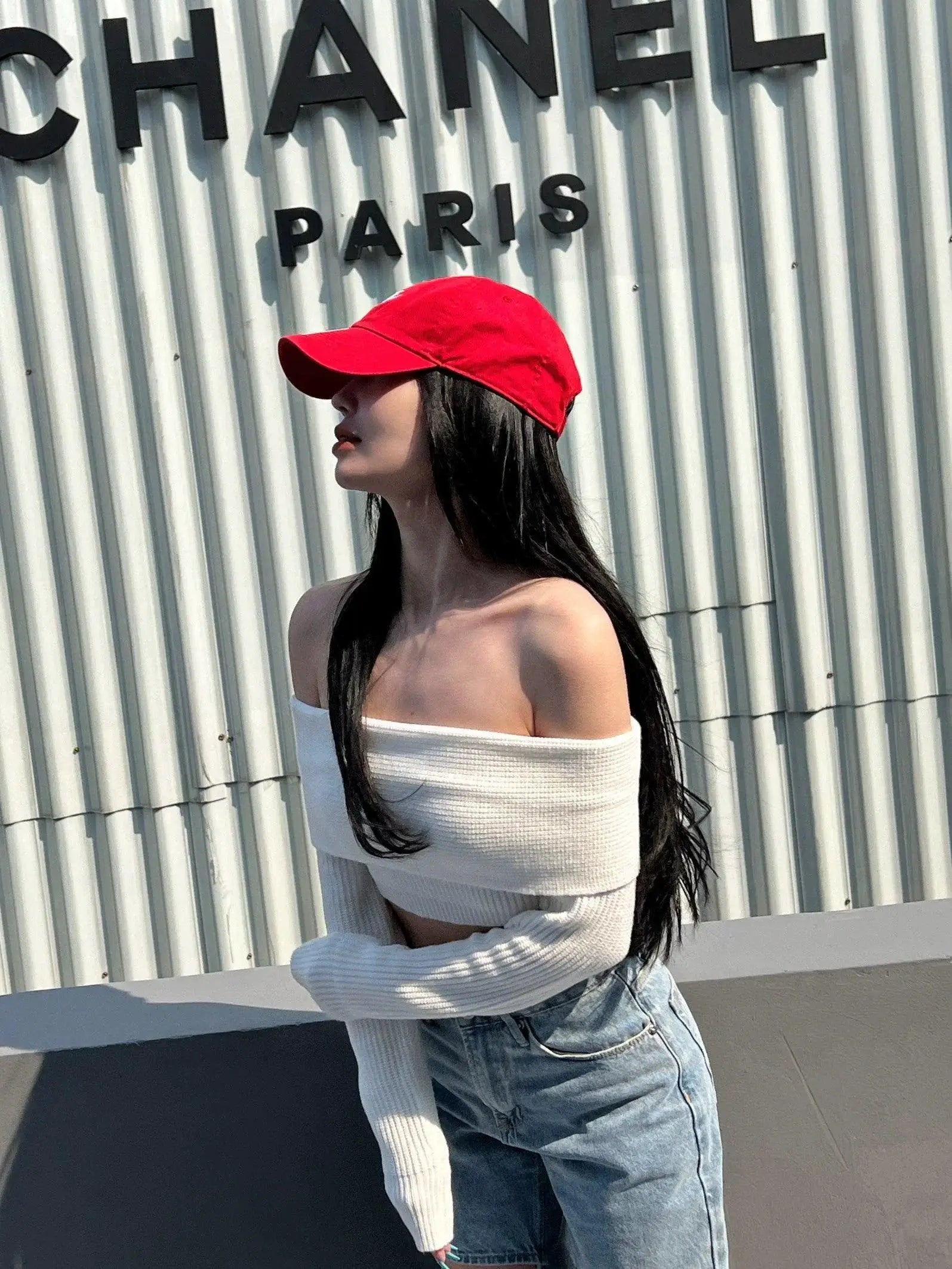 Knitted Off The Shoulder Top Chic Fashion Spring 2023