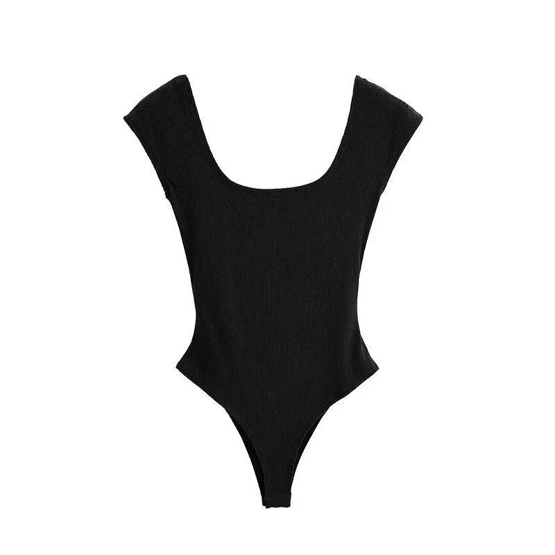 Square Cut Backless Collar Top Chic Streetwear For Women