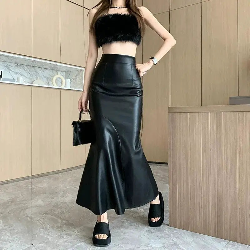 Korean Chic Fishtail Skirt Elegant Autumn Party Wear