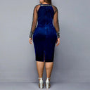 Sequin Gold Velvet Plus Size Sheath Dress Luxe Winter Attire