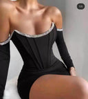 Chic Off-Shoulder Bandage Dress for Modern Women Elegance