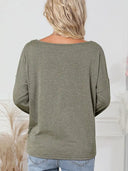 Women's V Neck Top for Fall Comfort