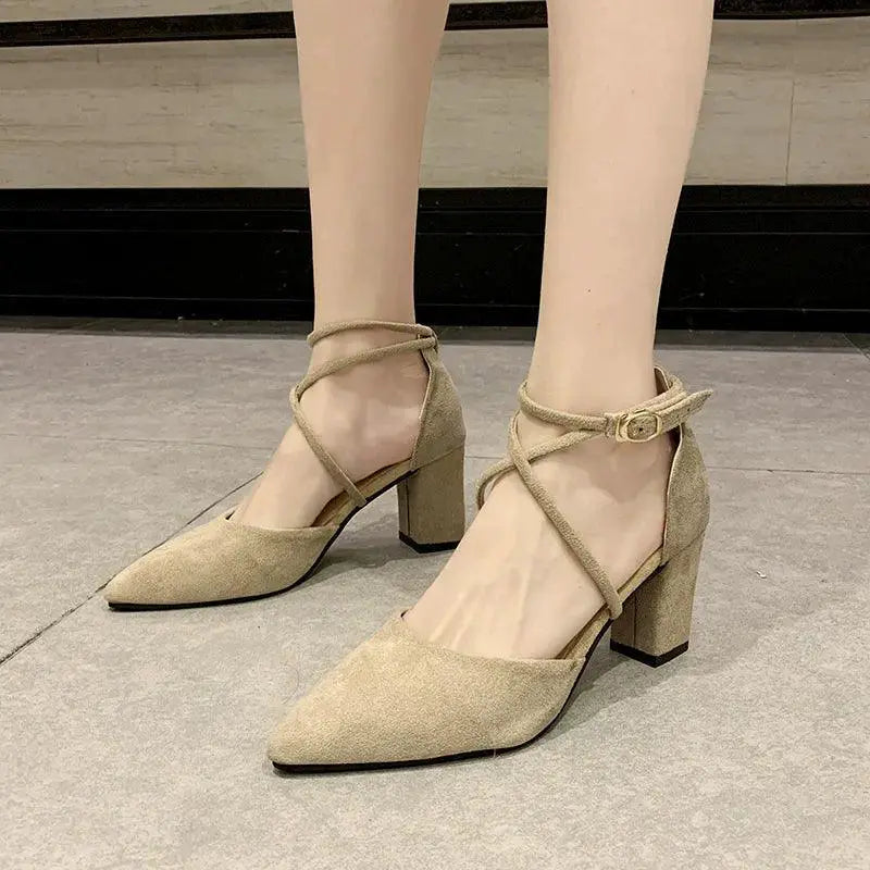 Korean Style Pointed Flats Strappy Heels Chic Everyday Trend