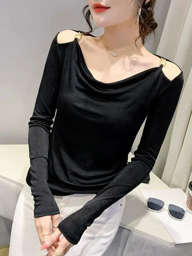 Spring Chic Off The Shoulder Shirt Trendy Womens Essential