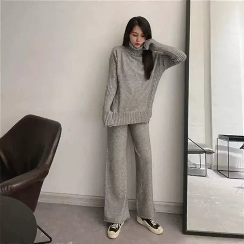 First Line Brand Label Cut Womens Fall Winter Two Piece Set