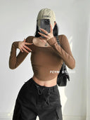 Chic Solid Long Sleeve T-shirt Fashion Forward Street Style