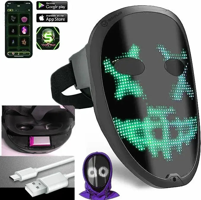 Bluetooth Gesture Sensor LED Mask for Fun Party Events