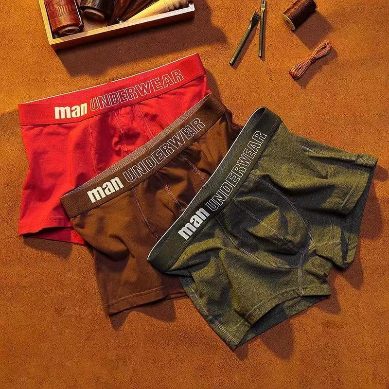 Men's Large Size Mid-Waist Elastic Underwear for Teenagers