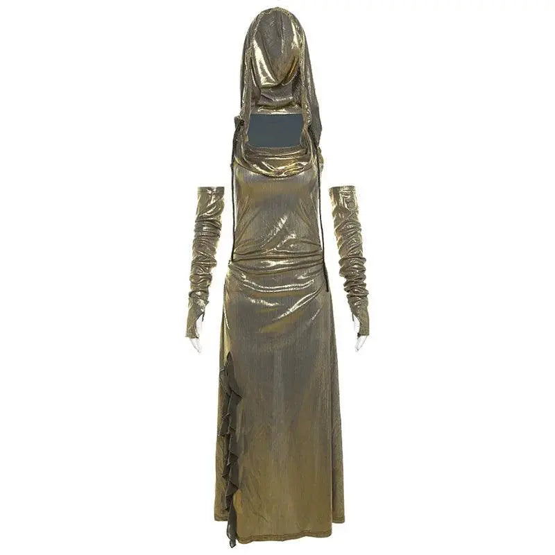 Kliou Glossy Swing Tie Dress for Elegant Summer Fashion