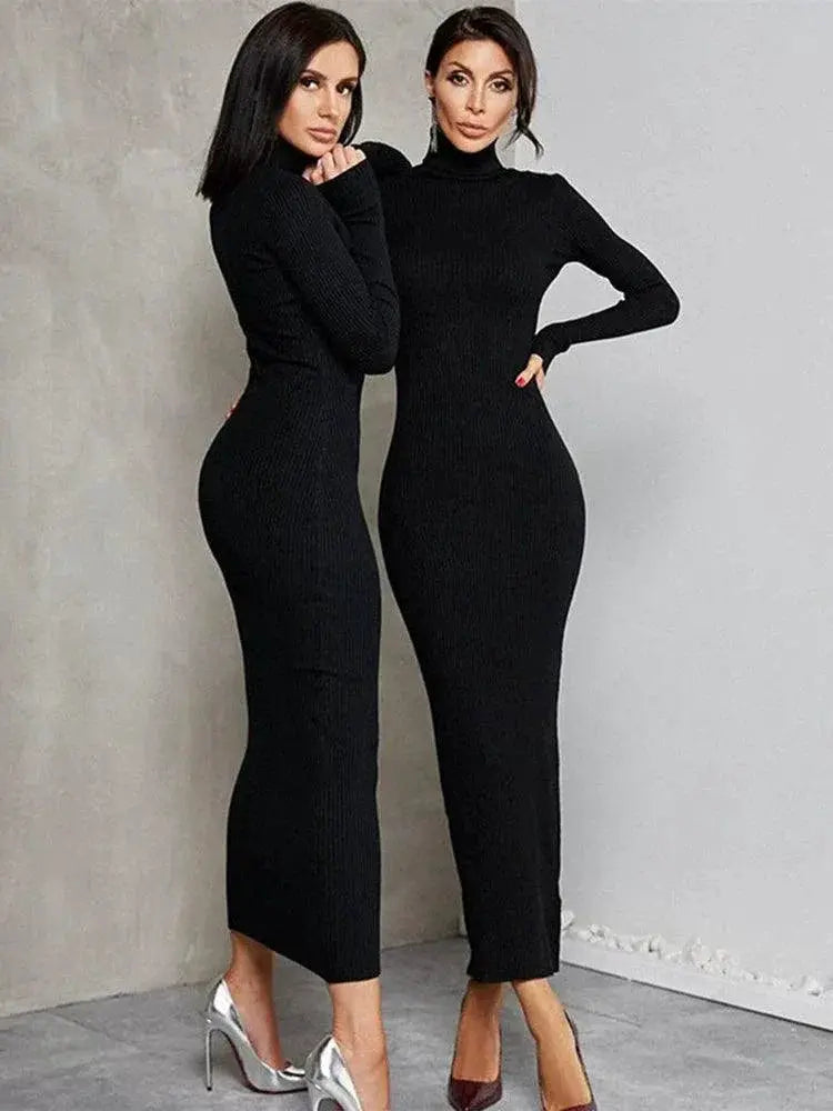 Ahagaga Long Sleeve Dress Chic Fall Winter Fashion Essential