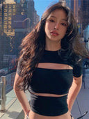 Weird Puss Sexy Hollow Design T-Shirt Trendy Street Style