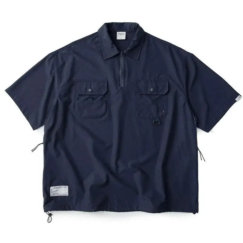 Skasee Half Zip Short Sleeve Polo Shirt For Summer