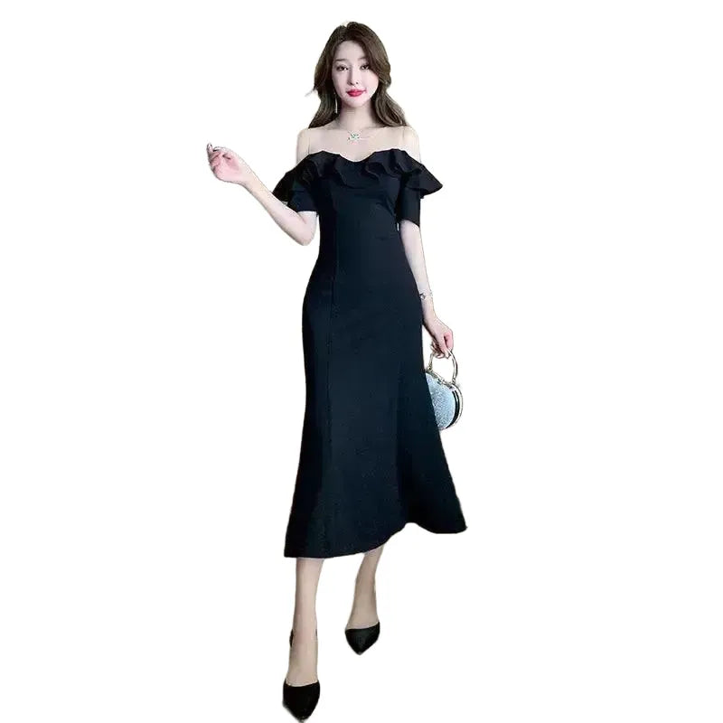 Chic Off Shoulder Fishtail Dress Evening — product view 1