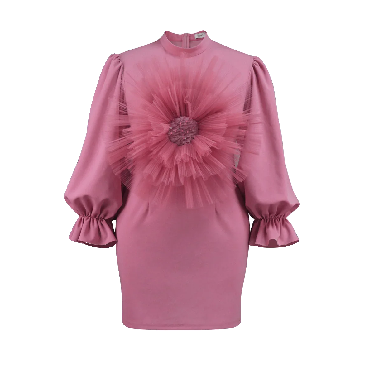 Elegant Sheath Dress With Lantern Sleeves For Banquets