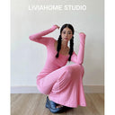 Fishtail Sheath Dress Seductive Square Collar Stylish Versatile