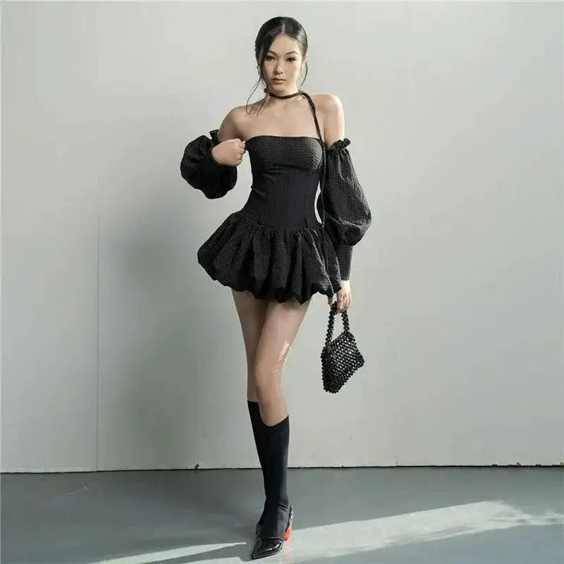 Kliou Sexy Gyaru Summer Dress Waist Hugging Style Allure