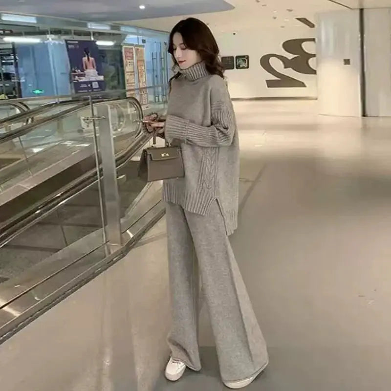 First Line Brand Label Cut Womens Fall Winter Two Piece Set
