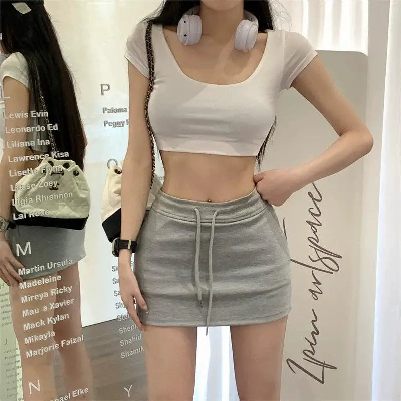 Pure Desire Sexy A Line Drawstring Skirt Sophisticated Style