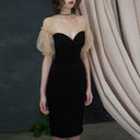 Black Off-Shoulder Party Dress Elegant Summer Style Dress