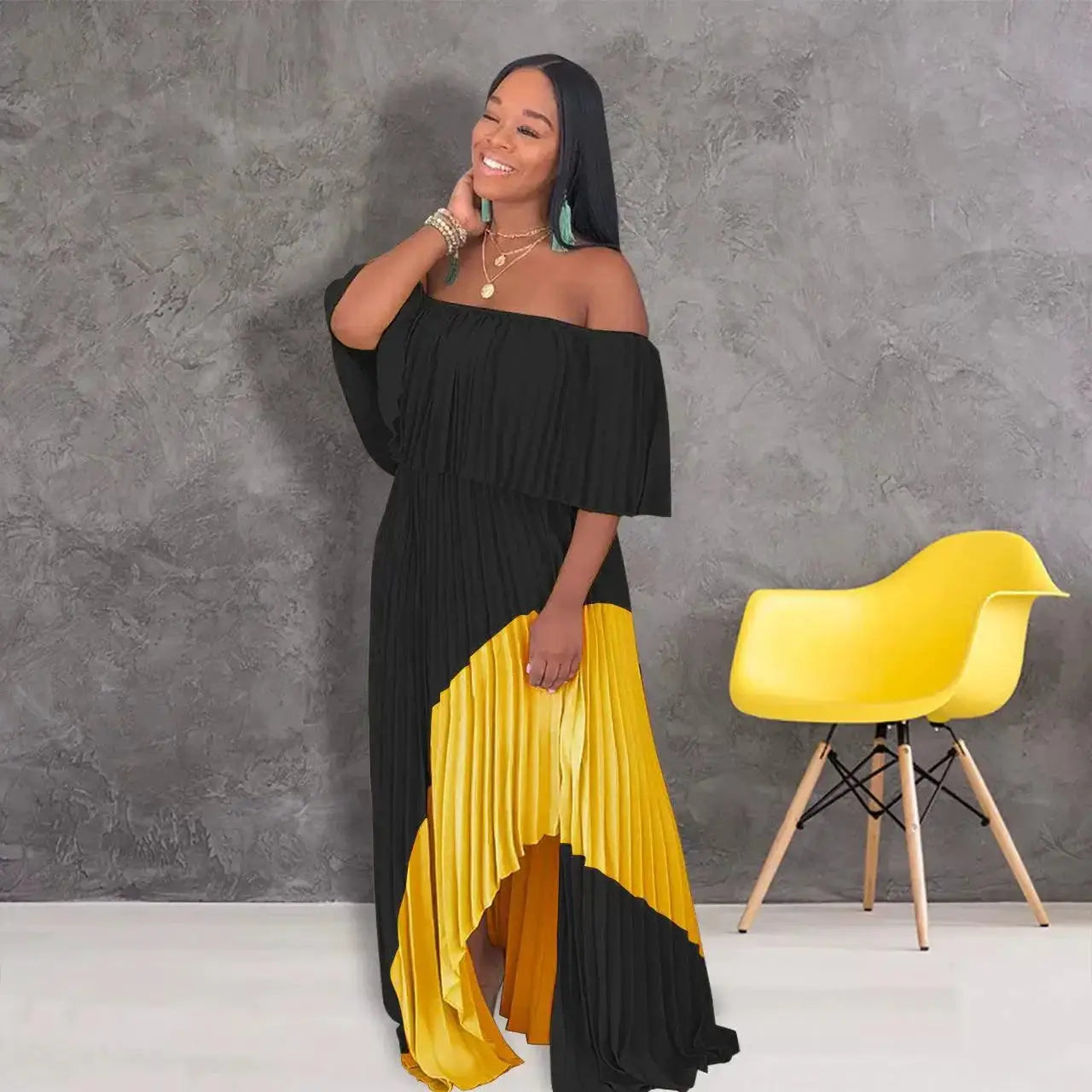 Elegant Off-Shoulder Maxi Dress For Party Statement