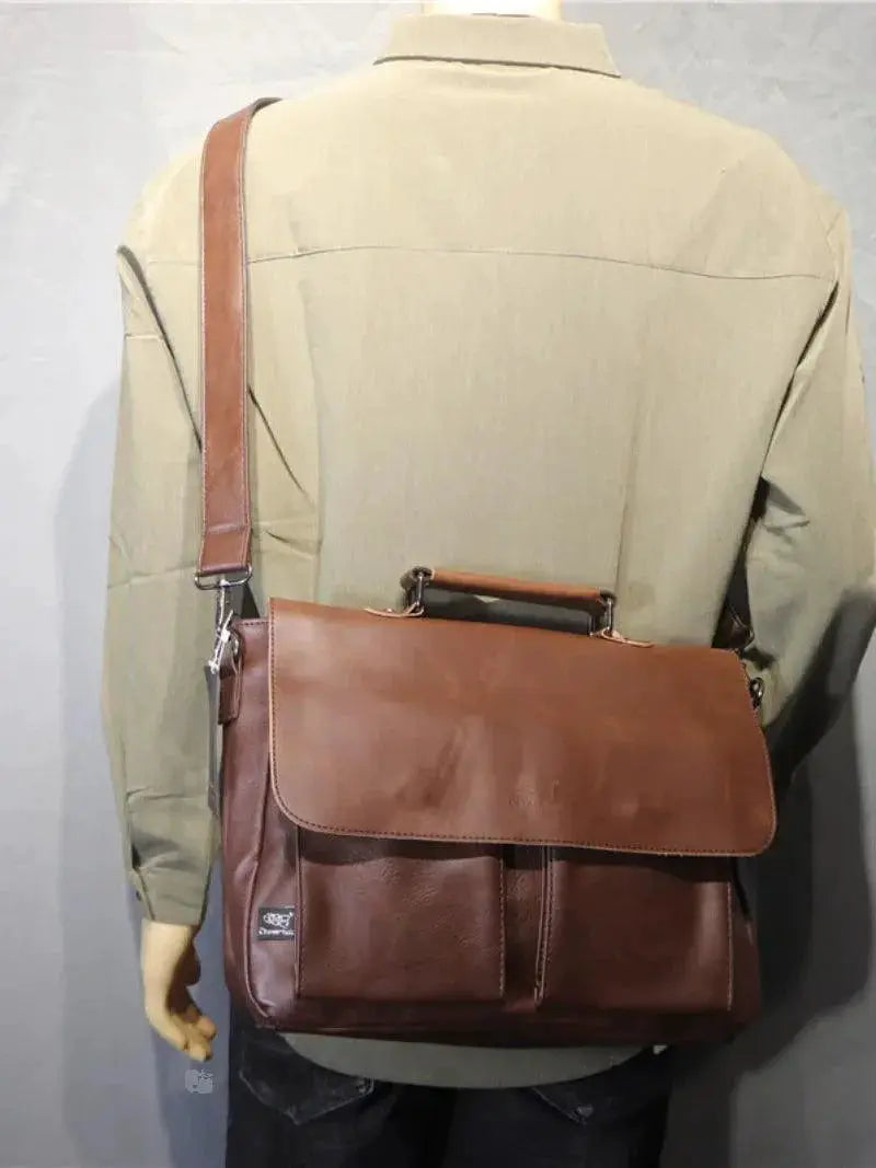Retro Messenger Bag Japanese Inspired Carryall With Leather