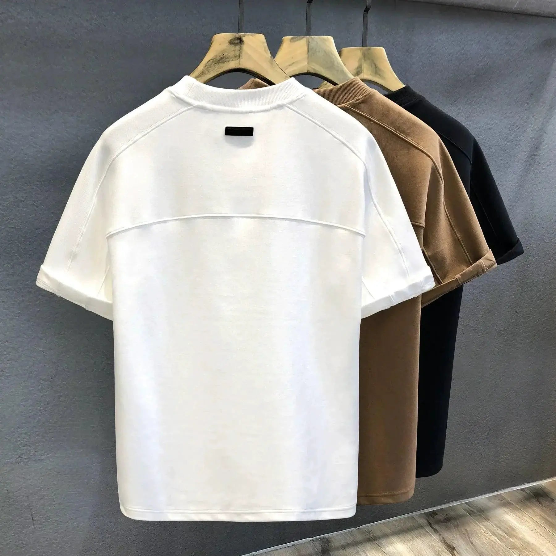 316G Minimalist Elbow Sleeved Mens T Shirt For Comfort