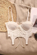 Fishbone Crop Top Glam Sling Vest For Club Events Partywear
