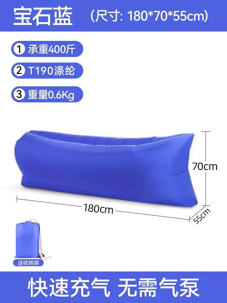 Portable Outdoor Sofa Bed for Camping — Grape purple [double thickened/three seconds inflatable] (send storage bag)