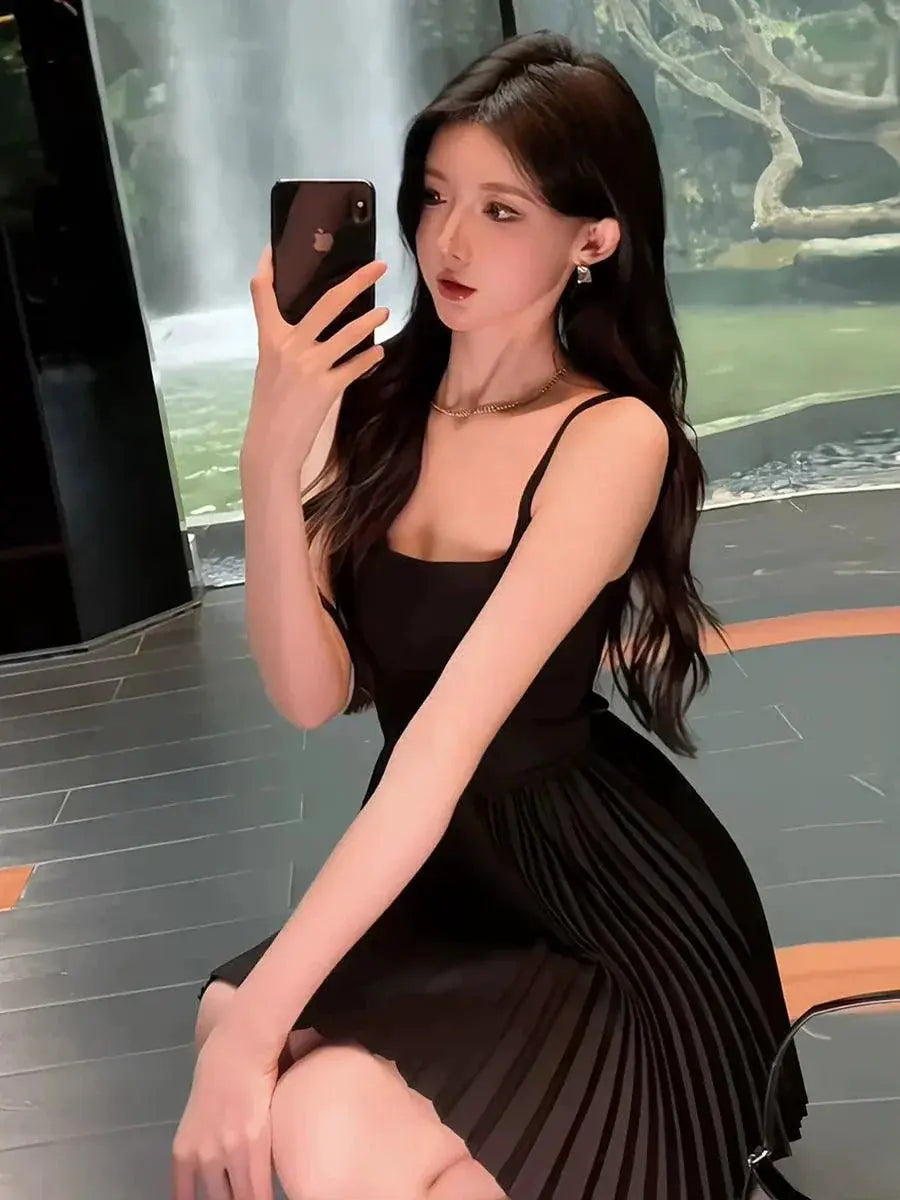 Elegant French Ballet Style Sling Dress for Women Formal