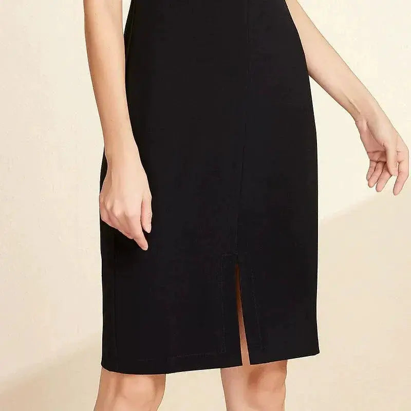 V Neck Sheath Dress Elegant Office Attire With Details