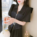 Vintage Denim Dress Retro Waist Slimming Style Icon