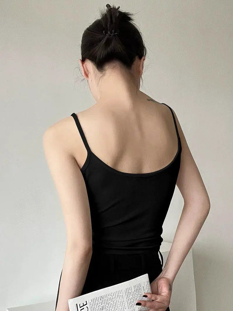 American Chic Spaghetti Strap Top For Summer Style