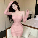 Sleek Korean Tube Dress Backless H-Type Fall 2022 Style