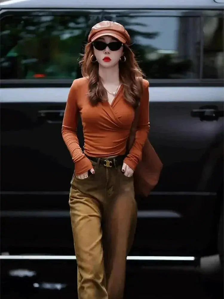 Chic Long Sleeve Shirt Versatile Minimalist Elegance Women
