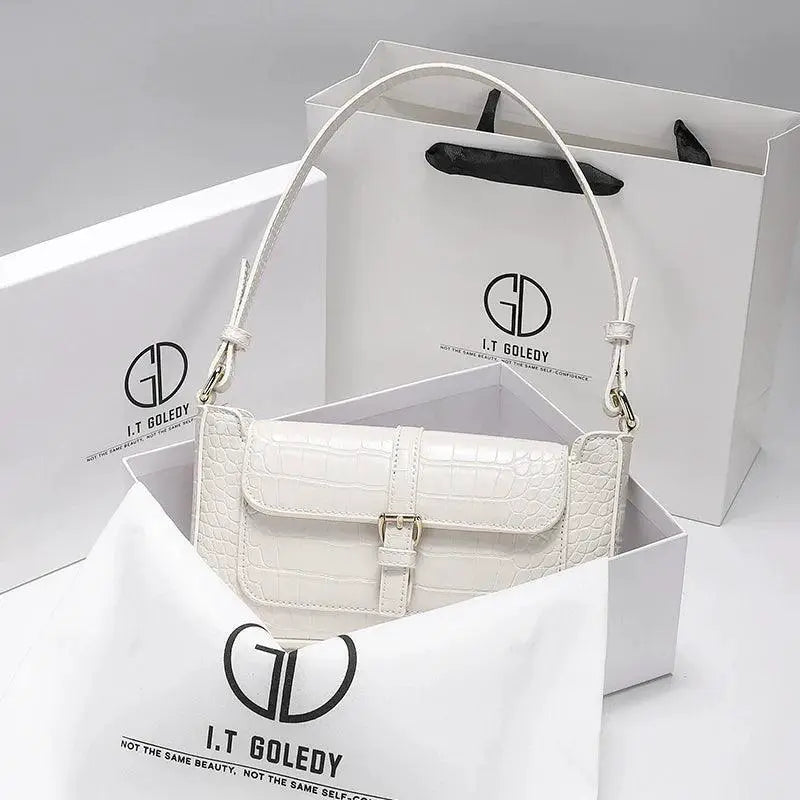 Luxurious Crocodile Leather Shoulder Bag Chic Messenger 2023