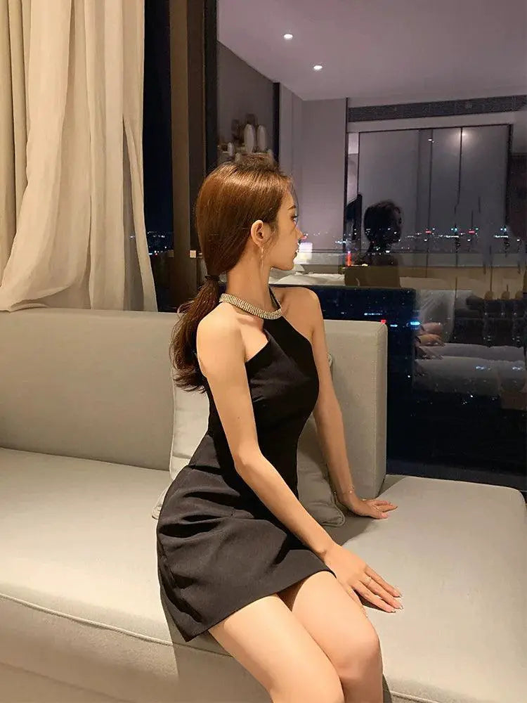 Go Getter Black Tuxedo Dress Sling Bold Summer Glamour